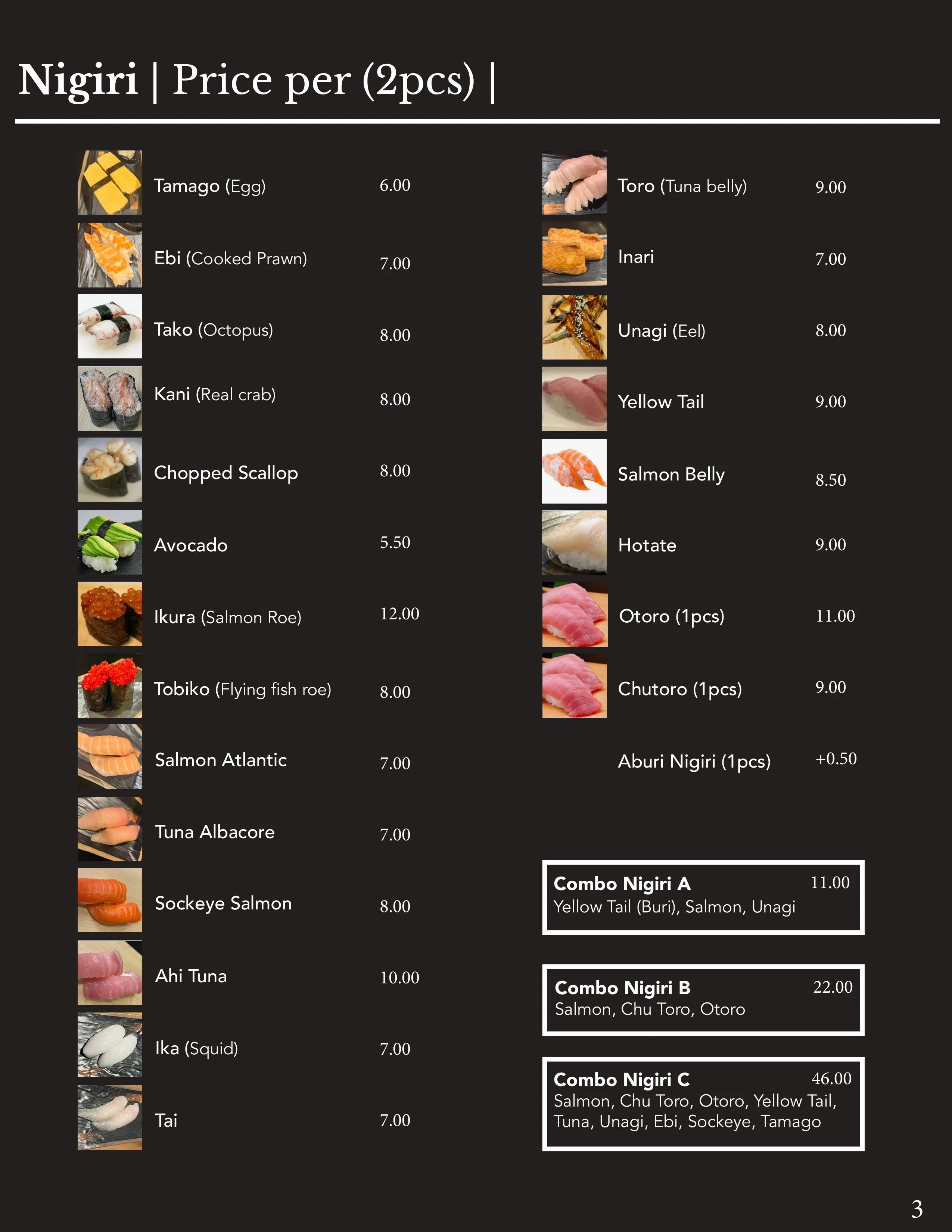 menu